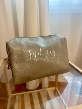 Metallic Gold Cosmetic Pouch